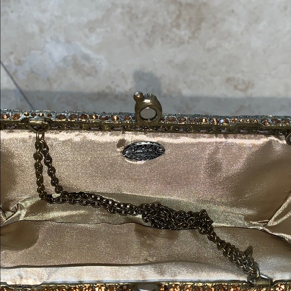 CLARA KASAVINA CRYSTAL STUD PYTHON HANDBAG/CLUTCH - Picture 6 of 9